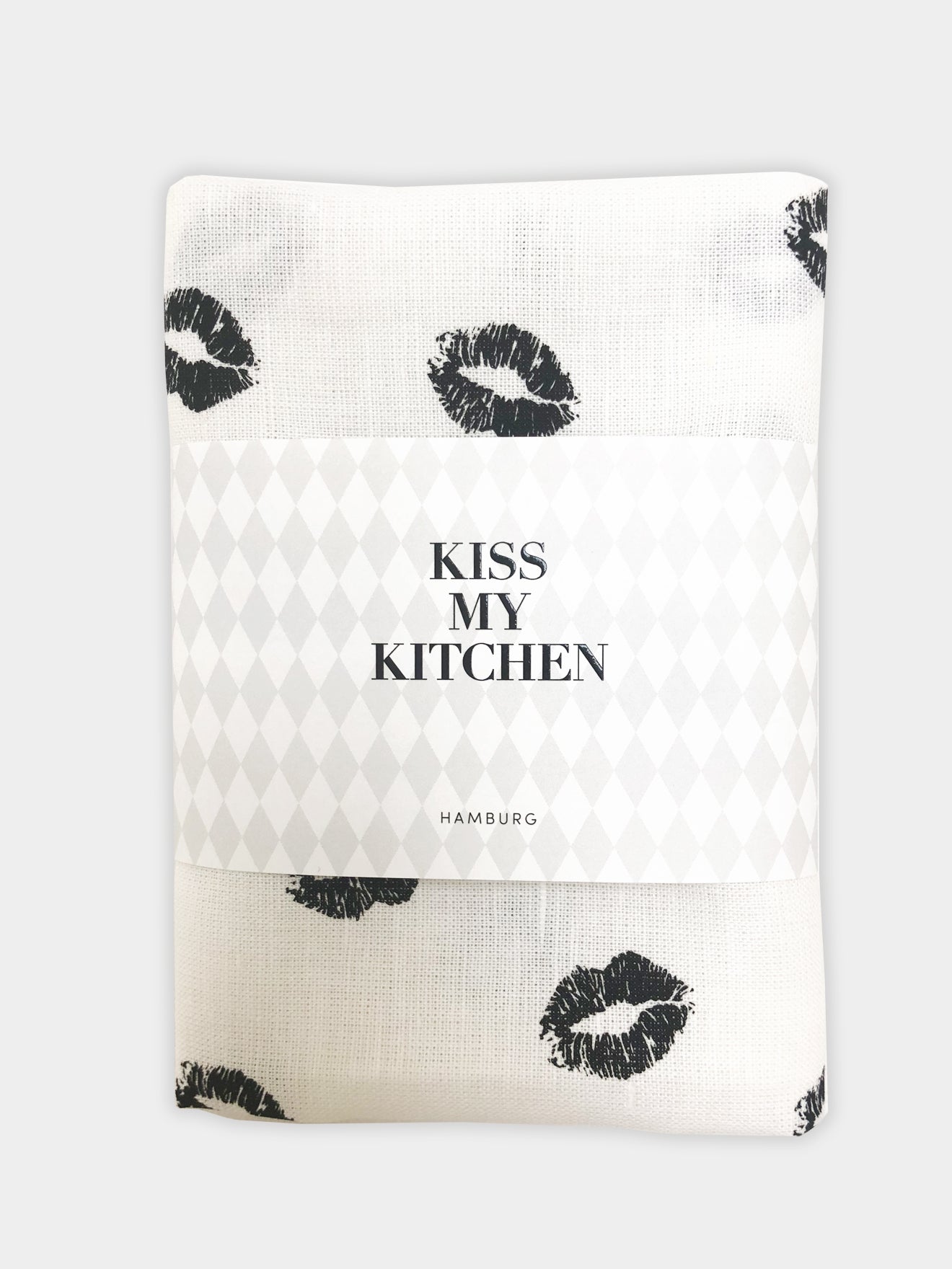 Geschirrtuch Kiss white black