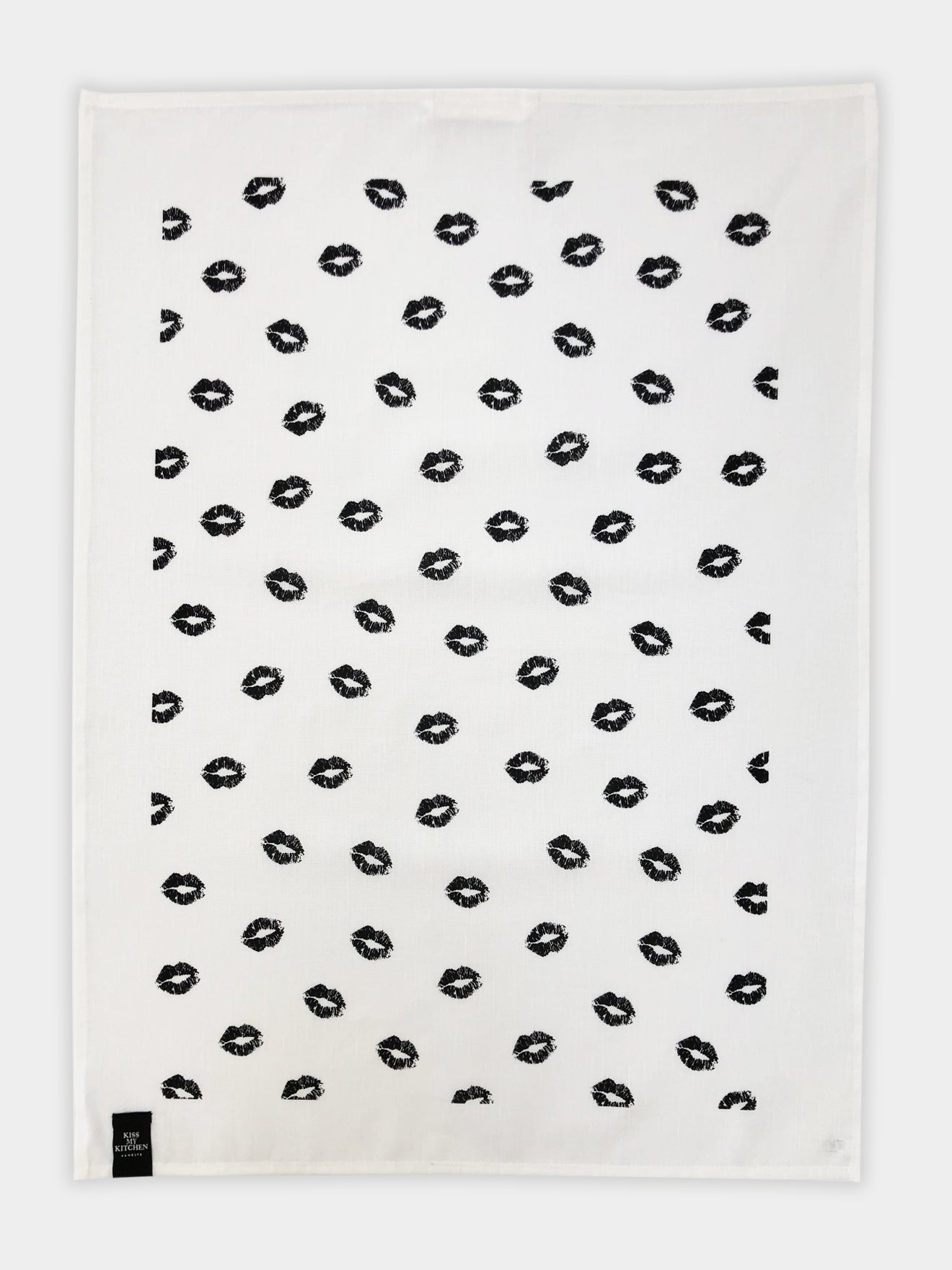 Geschirrtuch Kiss white black