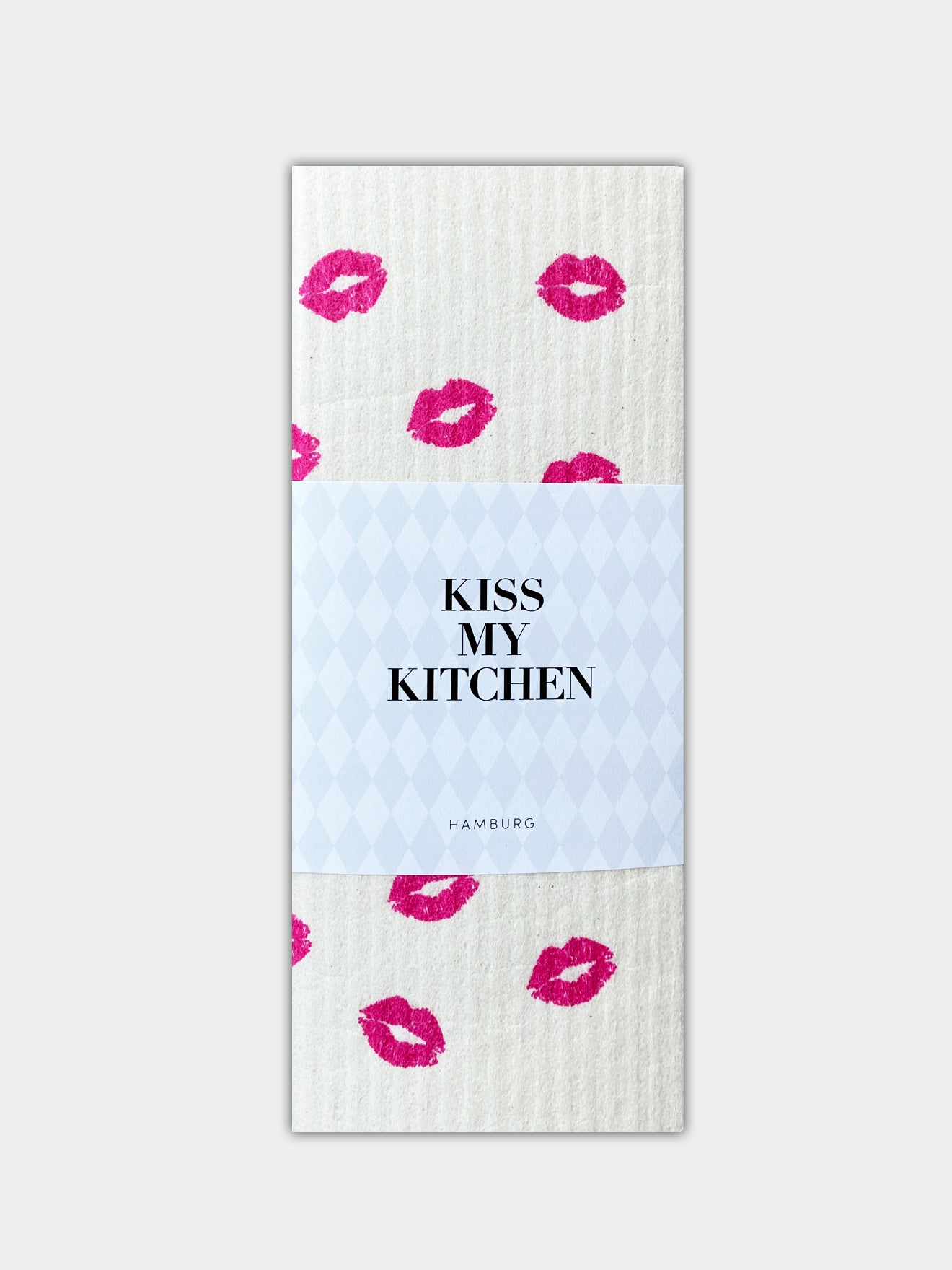 Schwammtuch Kiss white pink