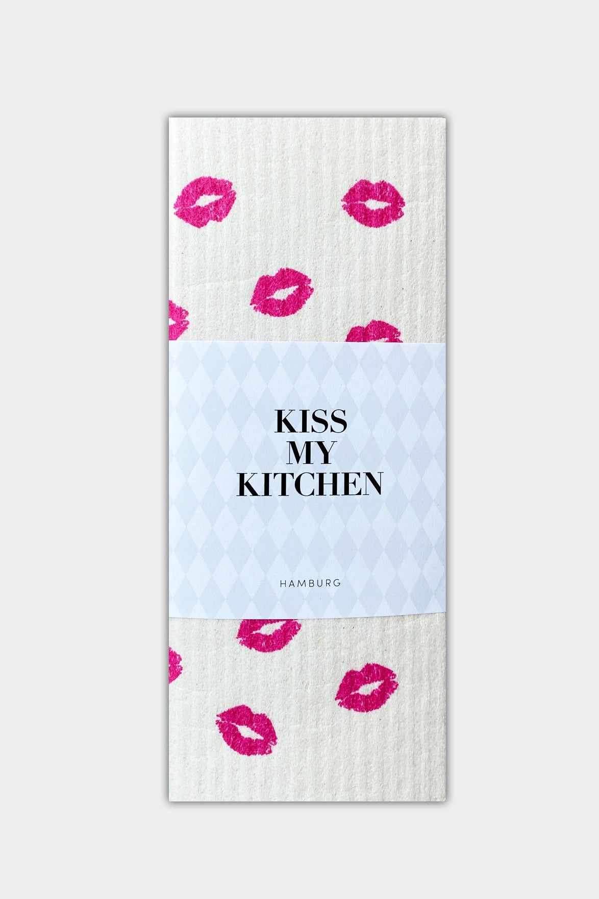 Schwammtuch Kiss white pink