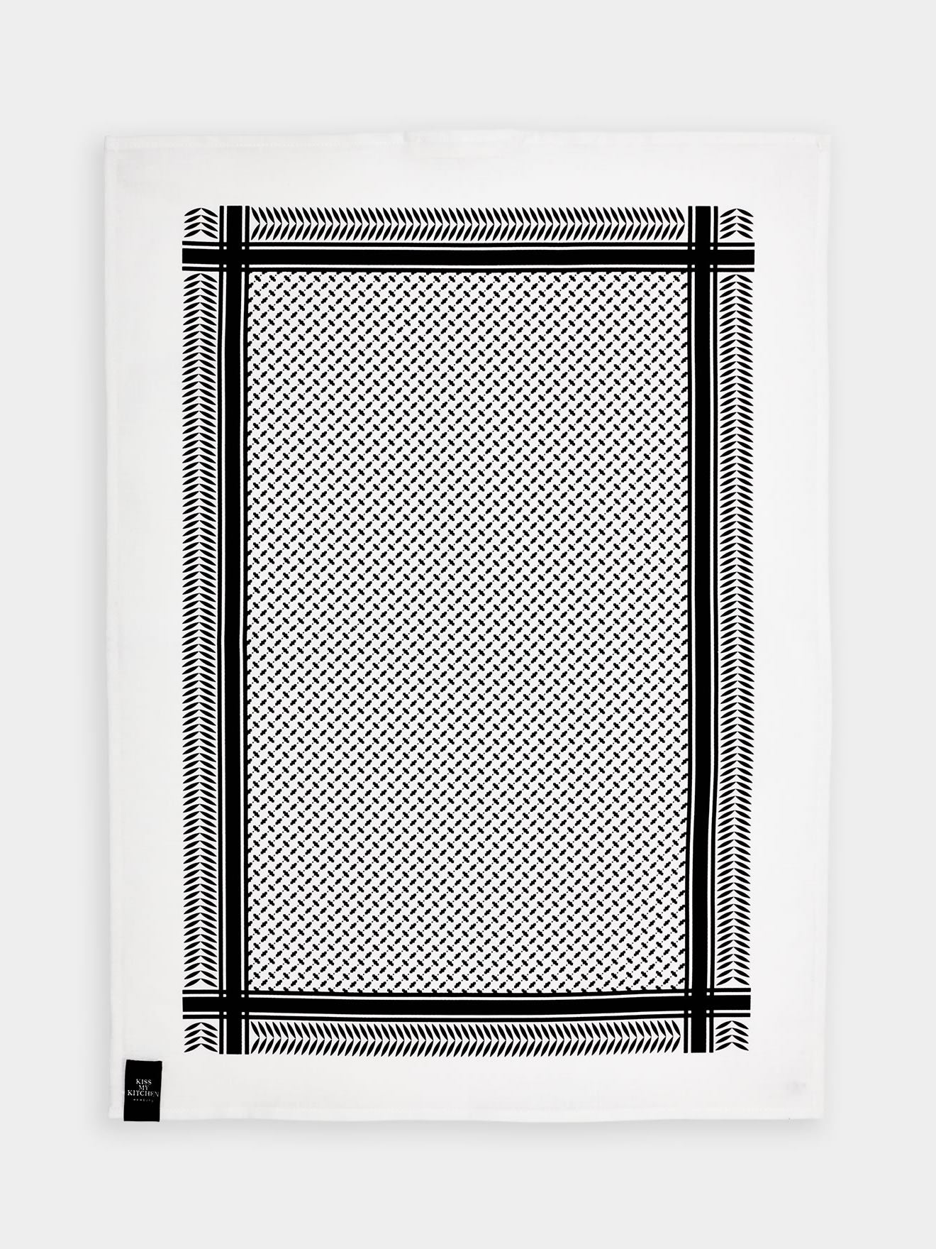 Geschirrtuch Pali Pur white black mit Rand
