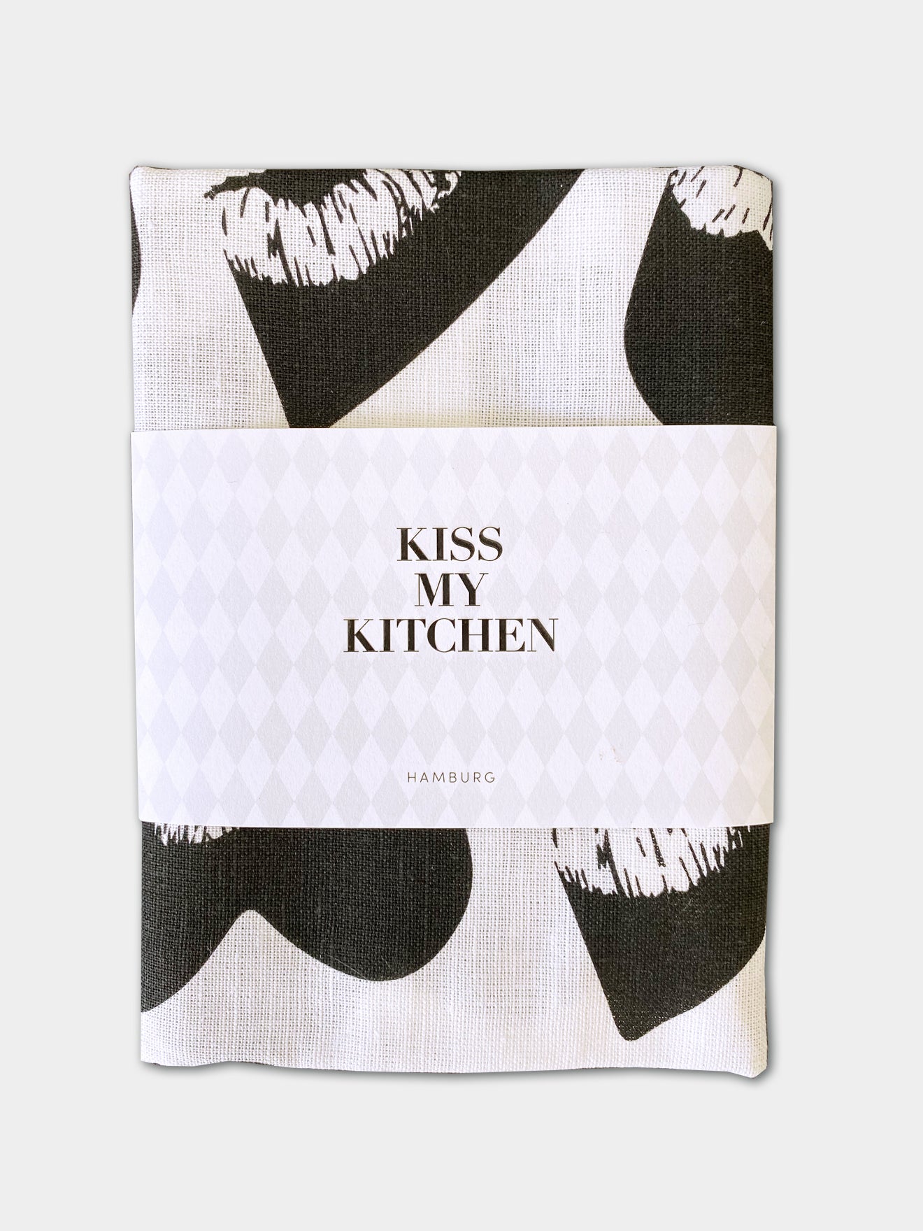 Geschirrtuch LOVEKISS white black