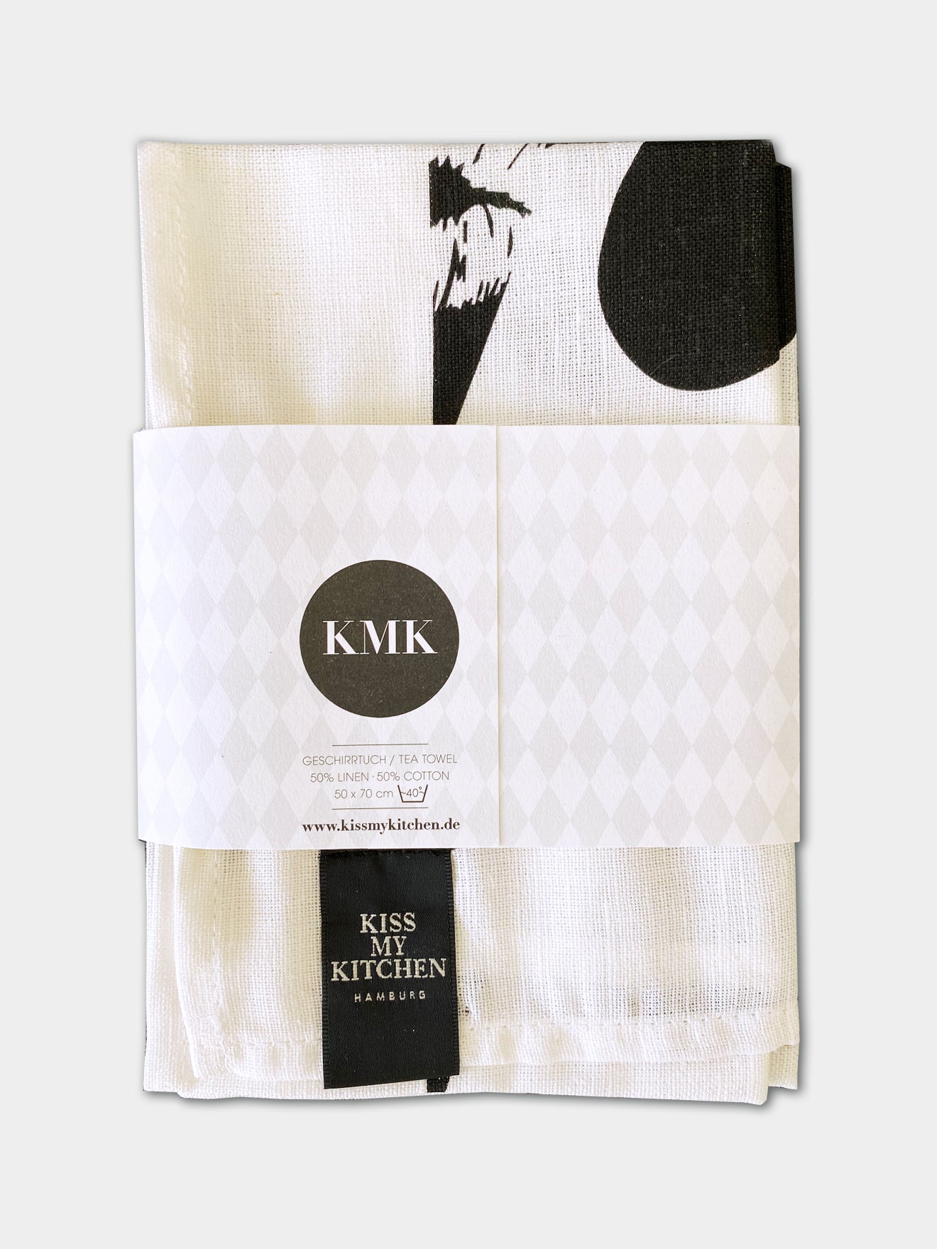 Geschirrtuch LOVEKISS white black