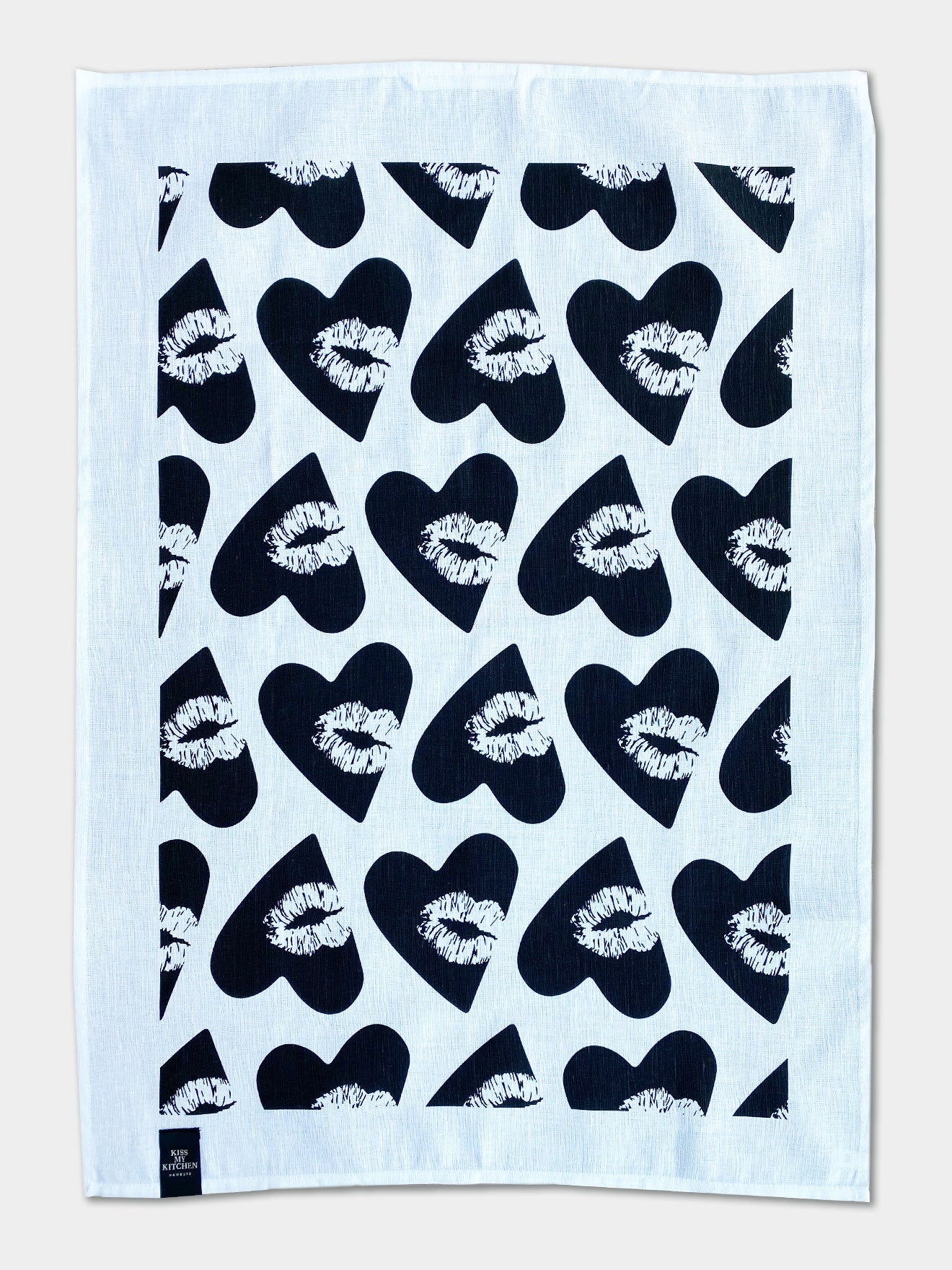 Geschirrtuch LOVEKISS white black