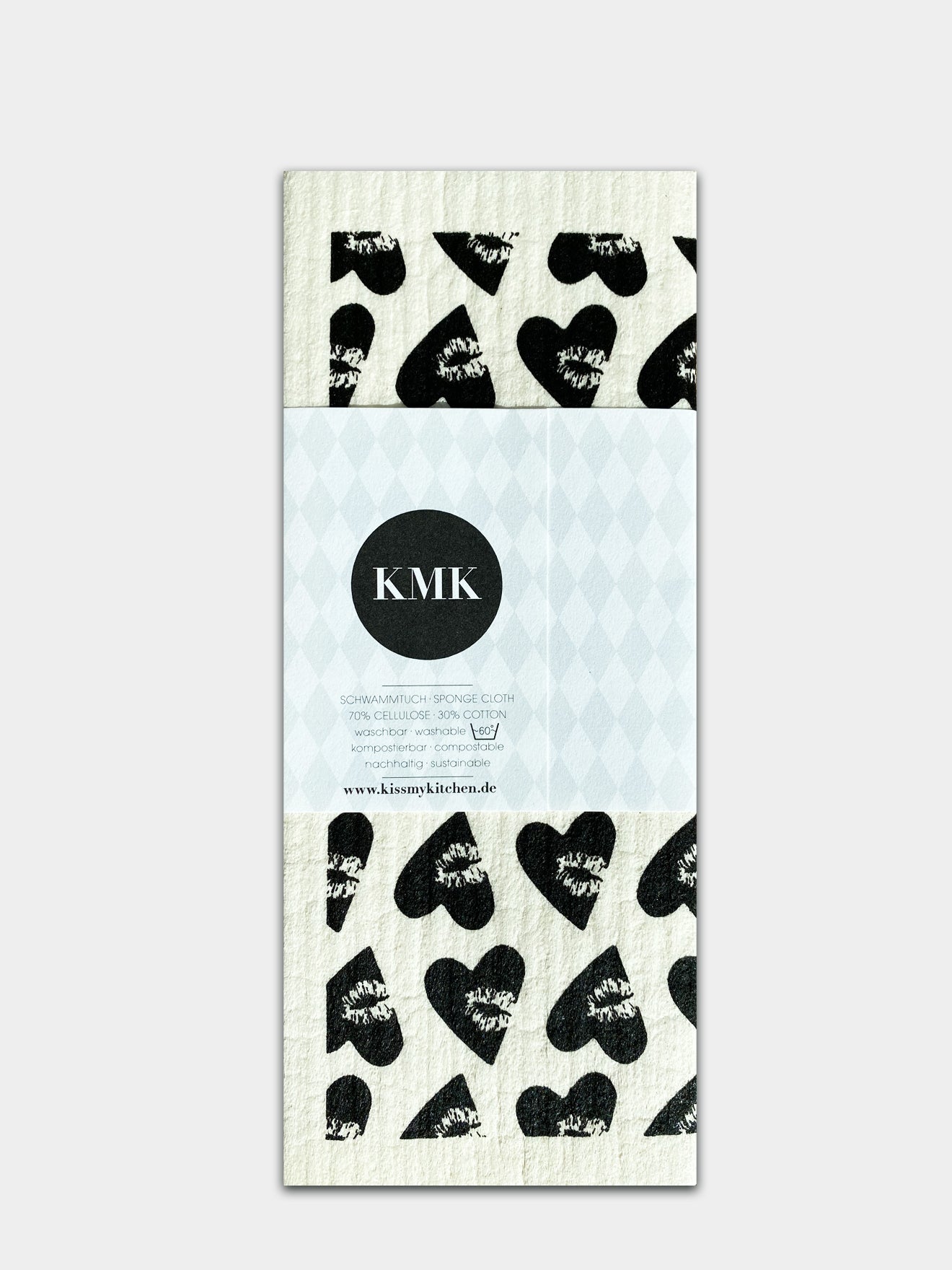 Schwammtuch LOVEKISS white black