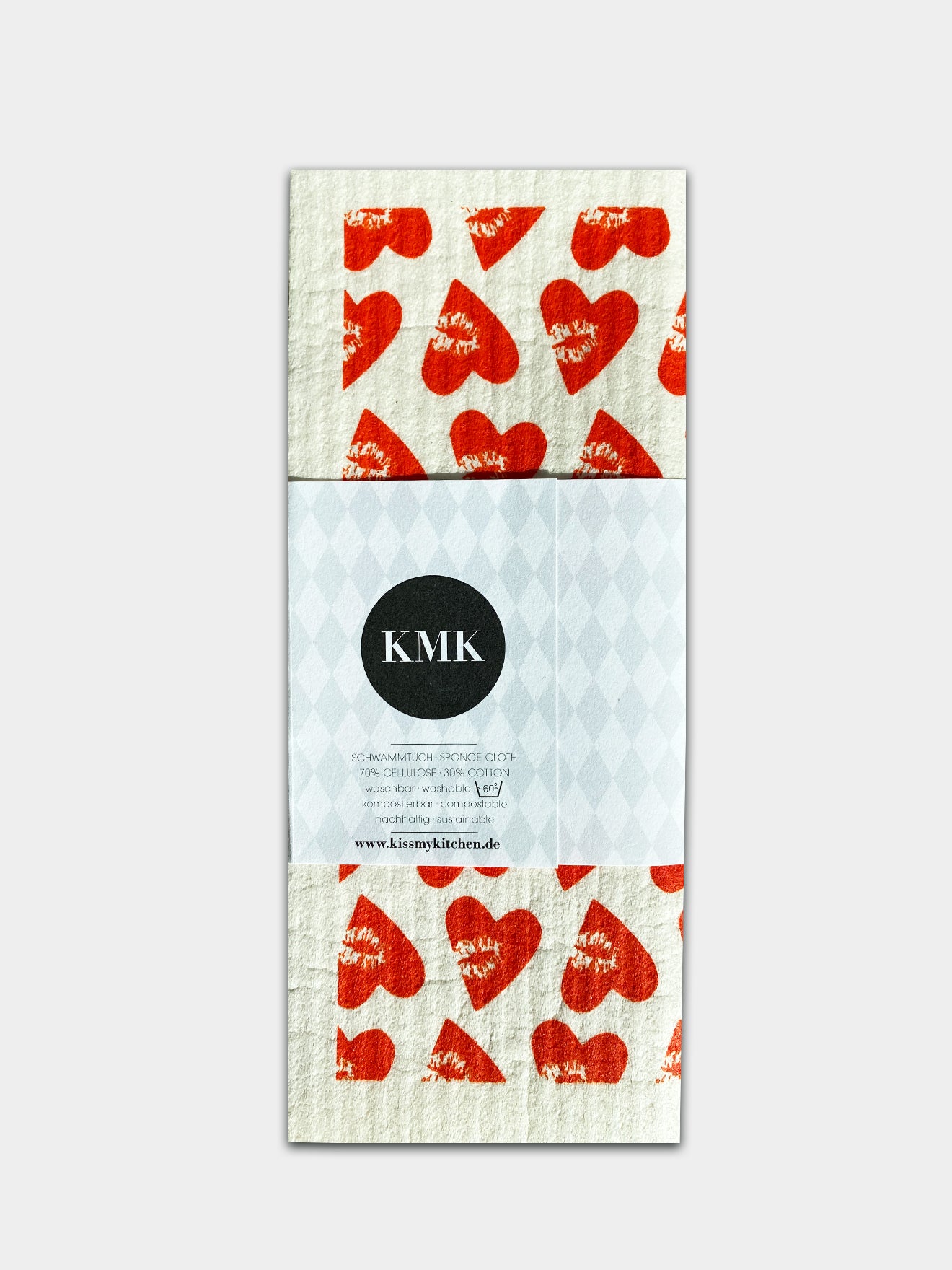 Schwammtuch LOVEKISS white red
